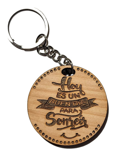 Llavero Madera Frase Personalizada -  5mm Espesor