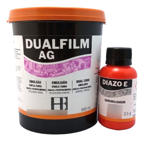 Emulsão Dualfilm Ag 900ml + Sensibilizador Diazo E 3,5grs