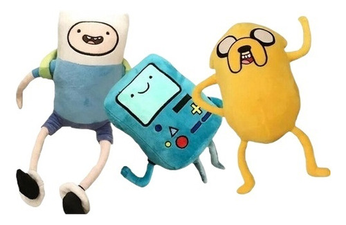 3pcs Adventure Time Finn Jake Pingüino Muñeco Peluche Juguet