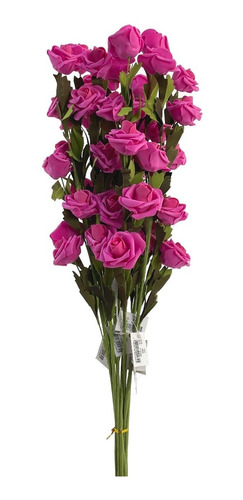 6 Ramos De Flores Artificiales Rosas De 2 Colores Deco 62cm 