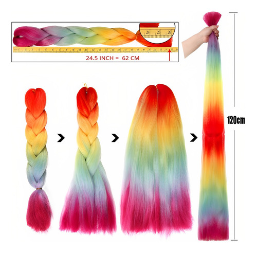 Extensiones 100% De Kanekalon Puro Para Trenzas Africanas Color Rosa y Rosa claro