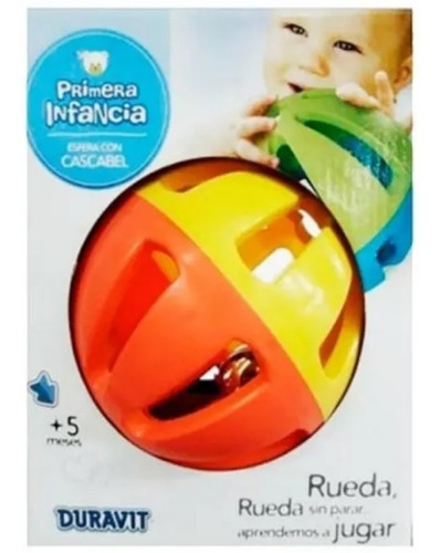 Imagen 3 de 3 de Duravit 669 Sonajero Bebé Pelota Esfera Cascabel Didactico