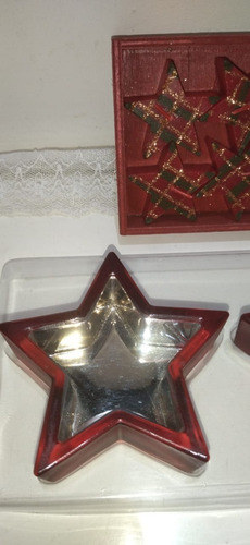 Imagen 2 de 3 de Porta Vela Forma De Estrella Vidiro Paq X 2 Mas Velas
