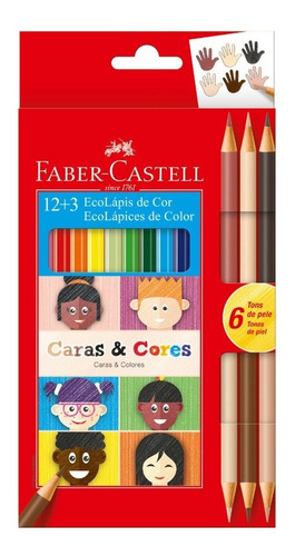 Faber-castell Doble Punta Ecolápices De Color 12+3 