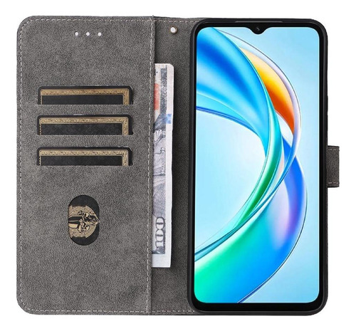 Funda For Honor X5b Plus 4g Cierre Magnético Pu Cuero Flip