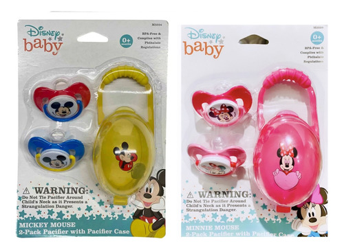 Chupones Disney Baby Mickey Y Minnie Pack X 2 Y Estuche