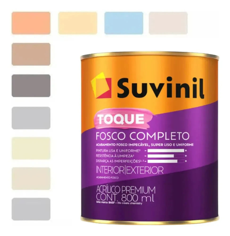 Tinta Parede Toque Fosco Completo Suvinil Cor 800ml Alecrim Fosco