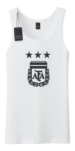 Musculosa Hombre Argentina Campeon Dibujo Art Logo - Ar3