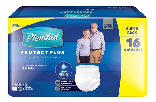 Pañal Para Adultos Plenitud Protect Plus 2x 8 Y 2x 16 Combo