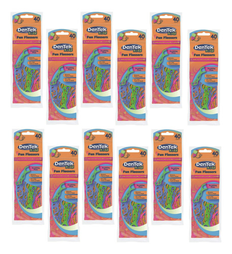 Hilo Dental Kids Con Mango Dentek Fun Flosser X40 Pack X12