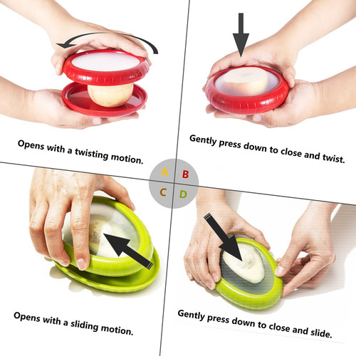 Avocado Saver E Tomato Holder - Conjunto De 4 Recipientes