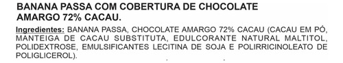 2cx Bananinha Com Chocolate Amargo Sem GlĂșten Sem Lactose