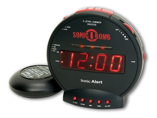 Sonic Alert - Sonic Boom Reloj Despertador - Negro
