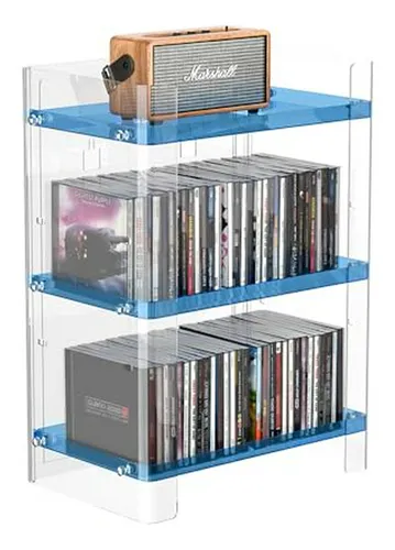 Soporte Cd Acrílico 3 Niveles, Organizador Transparente Para