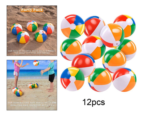 Fa 12 Piezas Bolas De Playa Inflables Juguetes De Piscina