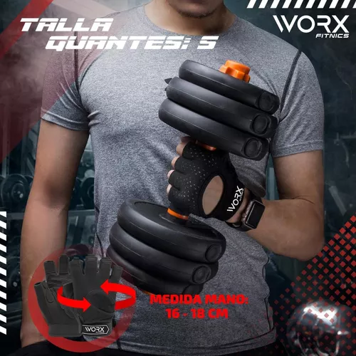 Guantes Con Muñequera Para Gimnasio Worx Pesas Gym Deporte - Negro - L