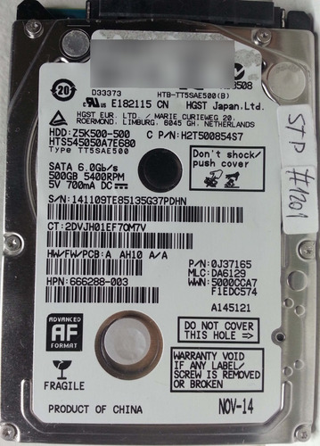 Disco Duro Interno Hgst Laptop Hdd 500gb - Xbox / Ps