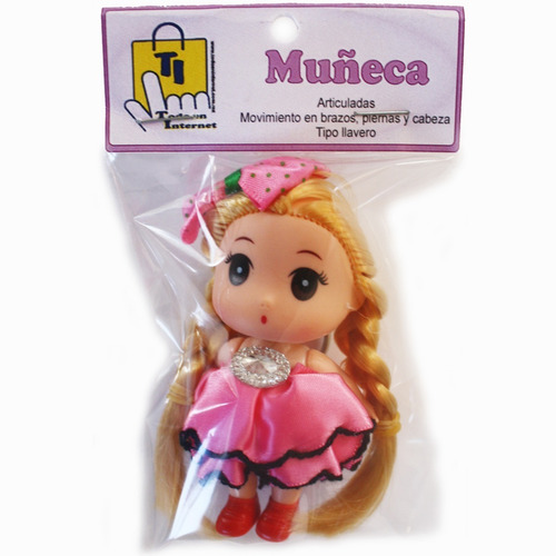 Muñeca Llavero Varios Modelos Y Colores Mov. Brazos Piernas