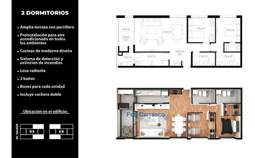 Imagen 3 de 11 de Apartamento 2 Dormitorios Carrasco Con Parrillero
