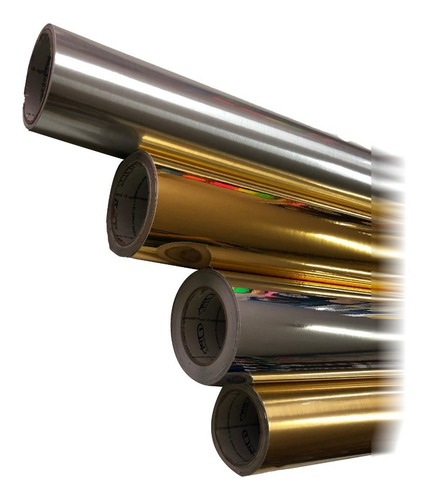 Imagen 1 de 1 de Vinilo Poliester Oro Plata Dorado Espejo O Cepillado 61cm