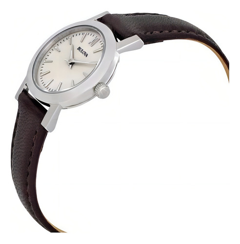 Reloj Bulova Mujer Cuero Clasico Marron Beige 96l210 Color De La Malla Marrón Oscuro Color Del Bisel Plateado Color Del Fondo Plateado