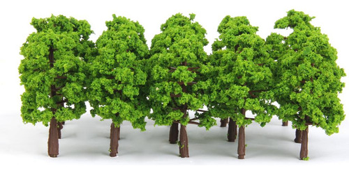 Conjunto De 80 Paisaje Modelo Árbol Tren Ferrocarril Calle
