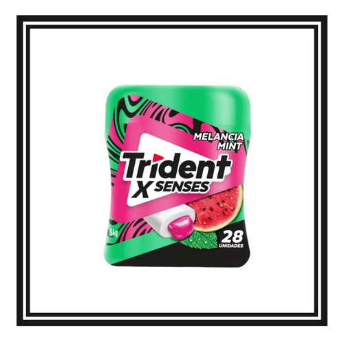 6 Potes Trident Garrafa Xsense Melancia Mint Goma Mascar 54g