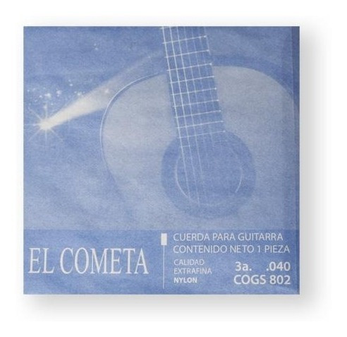 Imagen 1 de 1 de El Cometa Cuerda 802(12) Para Guitarra Clásica, 3a, Nylon