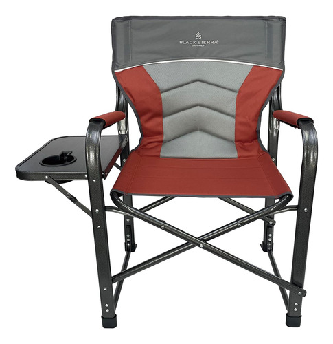 Silla De Campamento Xl Con Mesa Auxiliar Plegable Resistente Burnt Henna