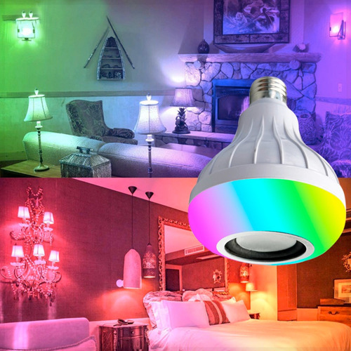 Lampada Caixa De Som Led Rgb Bluetooth Contr Remoto 110/220v