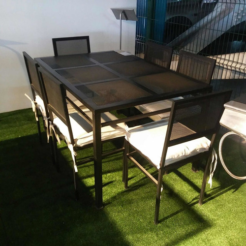 Comedor 6 Personas Fierro Muebles Y Terrazas
