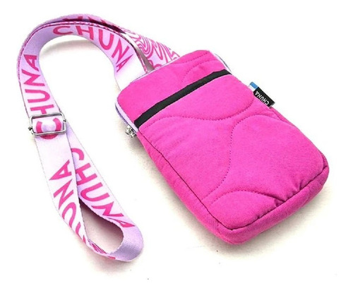 Porta Celular Chuna Morral Cartera Ondas Fucsia