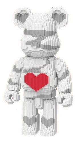 Bloque De Construcción Oso Brick Blanco Y Corazón Colección