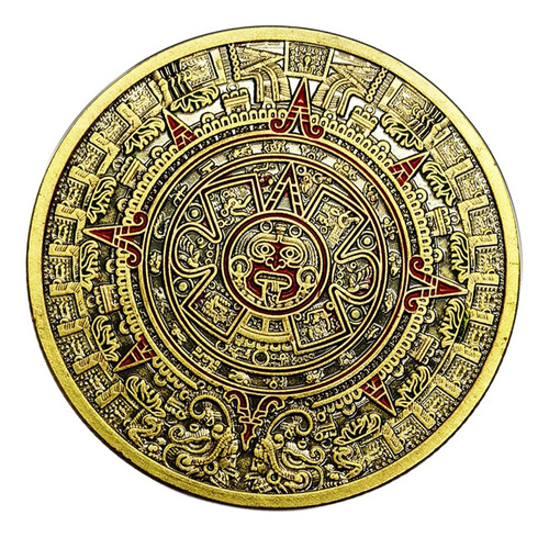 Imagen 3 de 12 de Moneda De Bronce Maya Pirámide Maya Medallón Conmemorativo