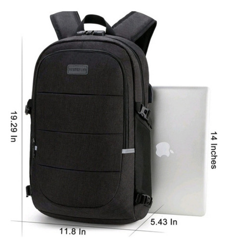 Moxue Mochila Antirrobo Mochila Impermeable Para Portátil De 15,6i Color Negro