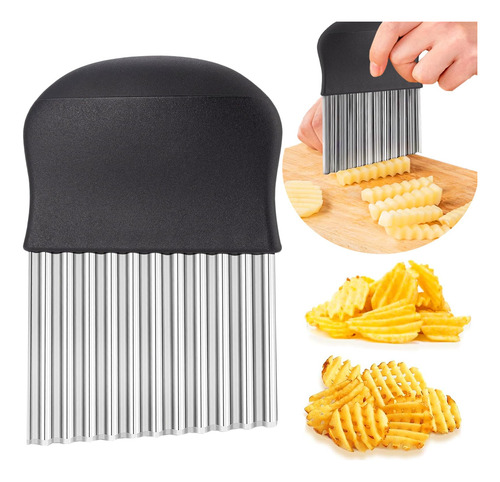 Cortador De Arrugas Jayvar Modelo Para Papas Fritas Negro
