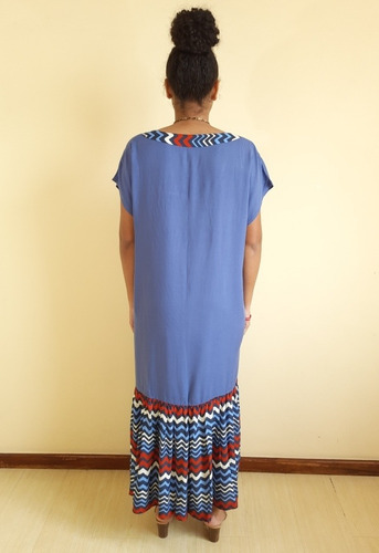 Imagem 5 de 5 de Vestido Feminino Tecido Longo Janeci