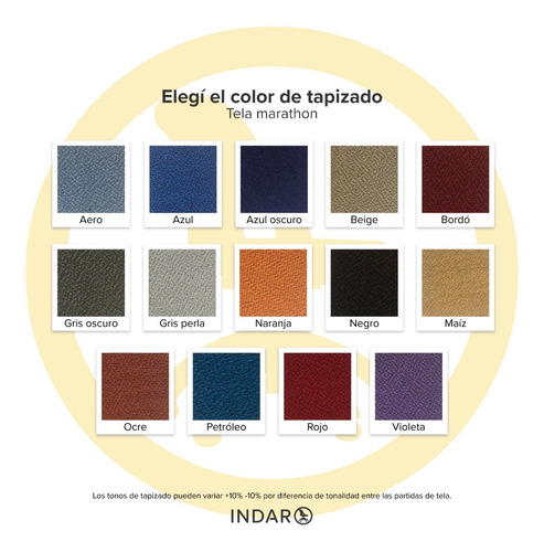 Imagen 6 de 8 de Silla De Oficina Indar Rudy Alta Tapizada Escritorio Colores