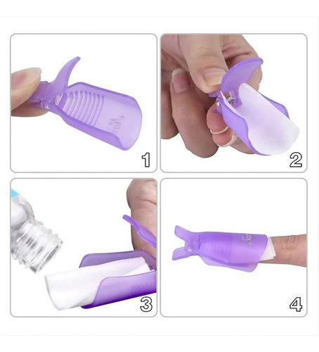 Imagen 5 de 5 de Kit Removedor Uv Esmalte Semipermanentes Broches Wipes Gel