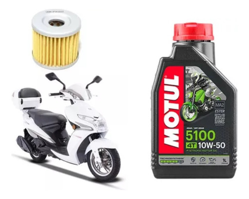 Kit Óleo E Filtro Haojue Vr150 Motul 5100 10w50 Fvc003