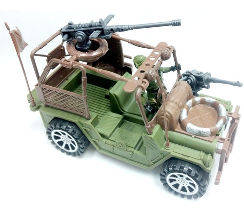Set Militar Soldado Camioneta Jeep + Armas