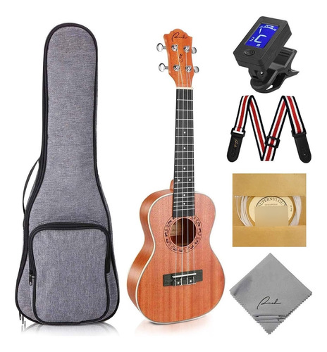 Ukulele Profesional, De Madera, Kit De Ukelele Con 12 Leccio