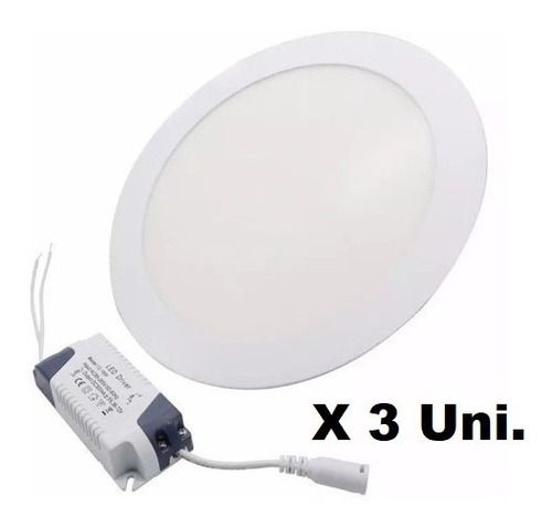 Lampara Panel Led Redonda Empotrar De 6 Watts (pack 3 Uni )