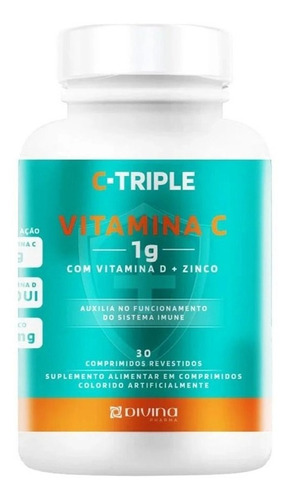 Vitamina C 1g+Vit D 400UI+Zinco 10mg 30 cápsulas - C-Triple