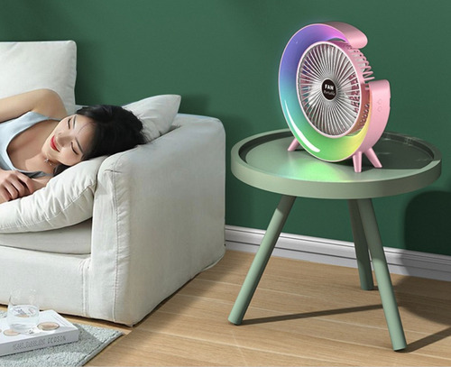 Ventilador Portatil De Escritorio Recargable Rotación De360°