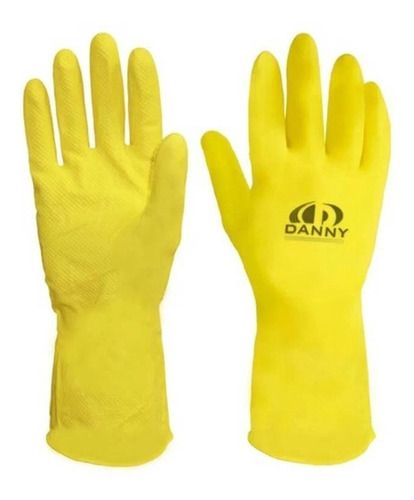 Luva Latex Multiuso Amarela Danny Confort Kit C/ 18 Pares