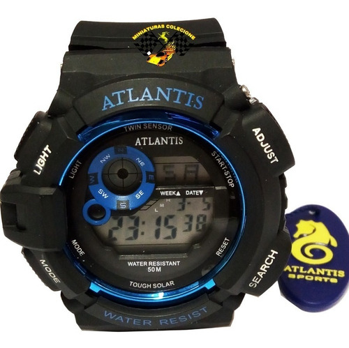 Relógio Masculino Esportivo Atlantis G7396 Azul Anadigi