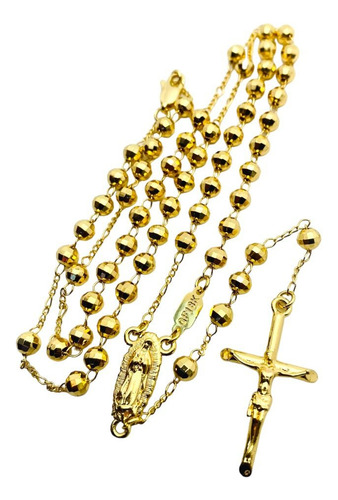 Rosario En Oro Laminado En 18k Con Imagen Virgen