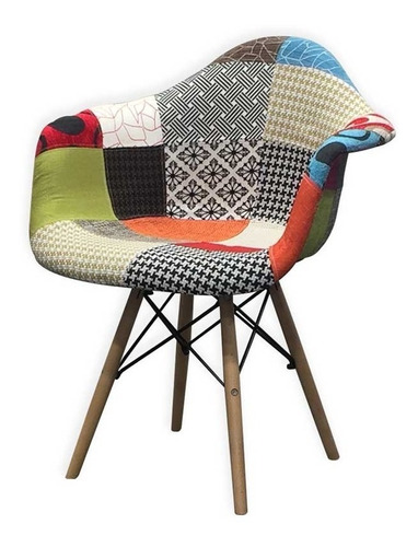 Sillon Eames Patchwork Acolchado Patas Madera Tisera Cods97