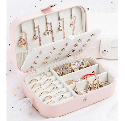 Caja De Joyería Para Las Mujeres De Doble Capa De Viaje